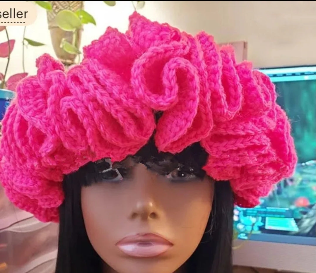 Knitted Ruffle Hats