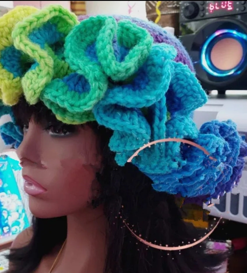 Knitted Ruffle Hats